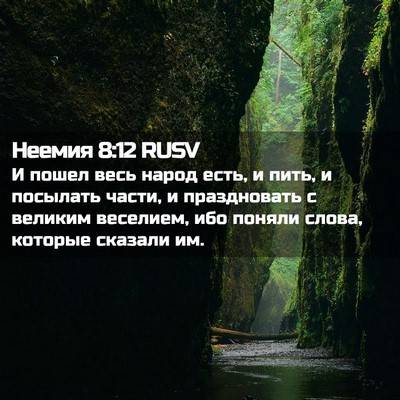 Picture 02 - Неемия 8:12 RUSV - И пошел весь народ есть, и - Bible Verse Picture