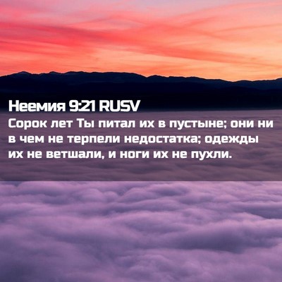 Picture 02 - Неемия 9:21 RUSV - Сорок лет Ты питал их в - Bible Verse Picture