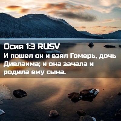 Picture 02 - Осия 1:3 RUSV - И пошел он и взял Гомерь, - Bible Verse Picture