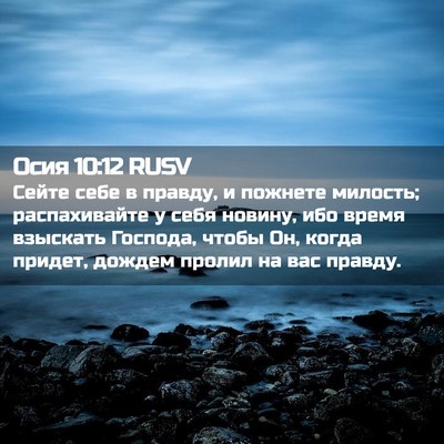 Picture 02 - Осия 10:12 RUSV - Сейте себе в правду, и - Bible Verse Picture