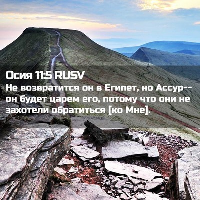 Picture 02 - Осия 11:5 RUSV - Не возвратится он в Египет, - Bible Verse Picture