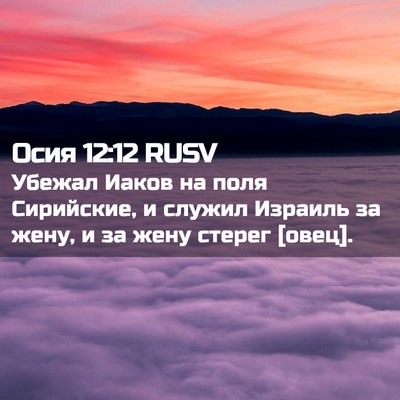 Picture 02 - Осия 12:12 RUSV - Убежал Иаков на поля - Bible Verse Picture