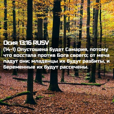 Picture 02 - Осия 13:16 RUSV - (14-1) Опустошена будет - Bible Verse Picture