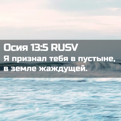 Picture 02 - Осия 13:5 RUSV - Я признал тебя в пустыне, в - Bible Verse Picture
