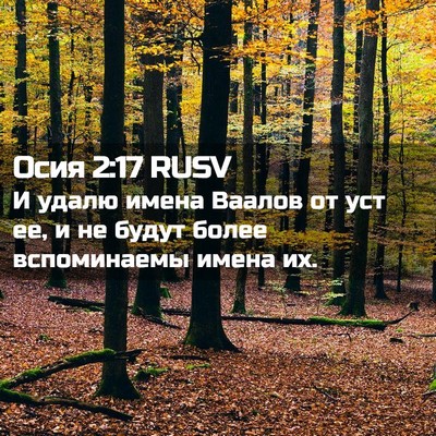Picture 02 - Осия 2:17 RUSV - И удалю имена Ваалов от уст - Bible Verse Picture