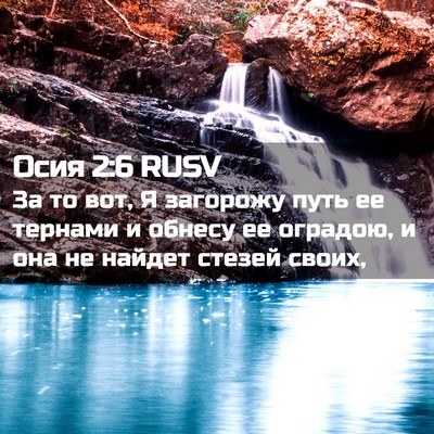 Picture 02 - Осия 2:6 RUSV - За то вот, Я загорожу путь - Bible Verse Picture
