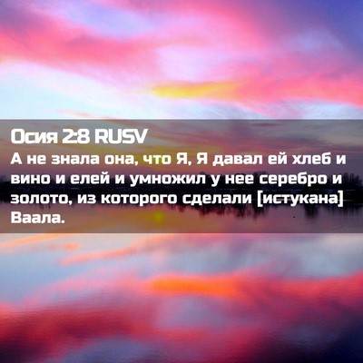 Picture 02 - Осия 2:8 RUSV - А не знала она, что Я, Я - Bible Verse Picture
