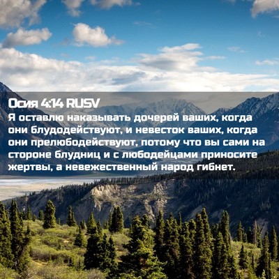 Picture 02 - Осия 4:14 RUSV - Я оставлю наказывать - Bible Verse Picture