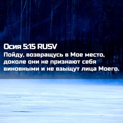 Picture 02 - Осия 5:15 RUSV - Пойду, возвращусь в Мое - Bible Verse Picture