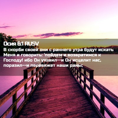 Picture 02 - Осия 6:1 RUSV - В скорби своей они с - Bible Verse Picture
