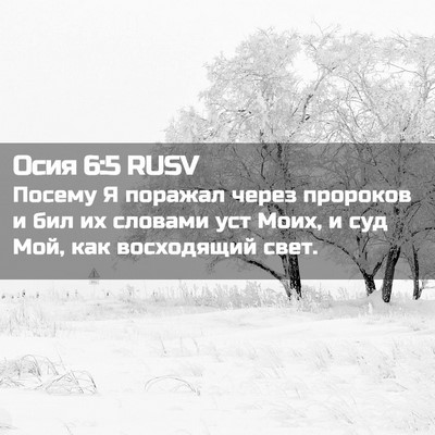 Picture 02 - Осия 6:5 RUSV - Посему Я поражал через - Bible Verse Picture