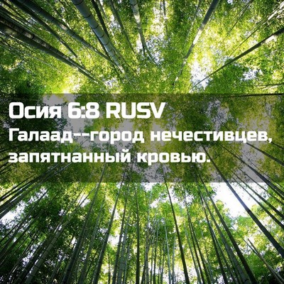 Picture 02 - Осия 6:8 RUSV - Галаад--город нечестивцев, - Bible Verse Picture