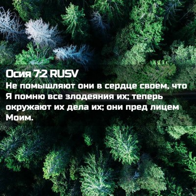Picture 02 - Осия 7:2 RUSV - Не помышляют они в сердце - Bible Verse Picture