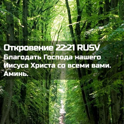 Picture 02 - Откровение 22:21 RUSV - Благодать Господа нашего - Bible Verse Picture