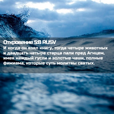 Picture 02 - Откровение 5:8 RUSV - И когда он взял книгу, - Bible Verse Picture