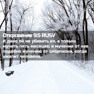 Picture 02 - Откровение 9:5 RUSV - И дано ей не убивать их, а - Bible Verse Picture