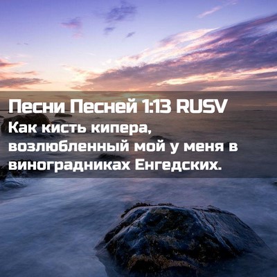 Picture 02 - Песни Песней 1:13 RUSV - Как кисть кипера, - Bible Verse Picture