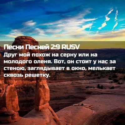 Picture 02 - Песни Песней 2:9 RUSV - Друг мой похож на серну или - Bible Verse Picture
