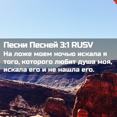 Picture 02 - Песни Песней 3:1 RUSV - На ложе моем ночью искала я - Bible Verse Picture