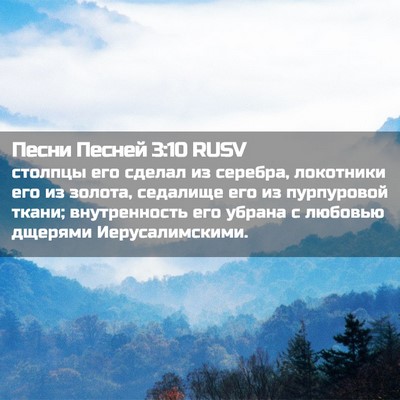 Picture 02 - Песни Песней 3:10 RUSV - столпцы его сделал из - Bible Verse Picture