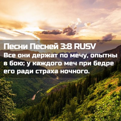 Picture 02 - Песни Песней 3:8 RUSV - Все они держат по мечу, - Bible Verse Picture