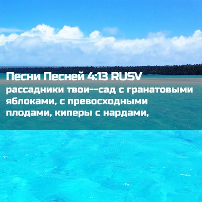 Picture 02 - Песни Песней 4:13 RUSV - рассадники твои--сад с - Bible Verse Picture