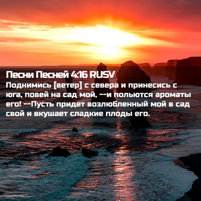 Picture 02 - Песни Песней 4:16 RUSV - Поднимись [ветер] с севера - Bible Verse Picture