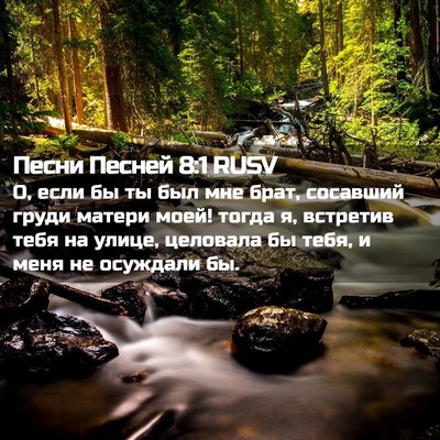 Picture 02 - Песни Песней 8:1 RUSV - О, если бы ты был мне брат, - Bible Verse Picture
