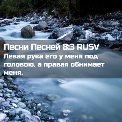 Picture 02 - Песни Песней 8:3 RUSV - Левая рука его у меня под - Bible Verse Picture