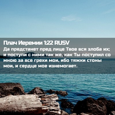 Picture 02 - Плач Иеремии 1:22 RUSV - Да предстанет пред лице - Bible Verse Picture