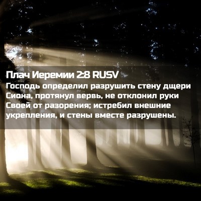 Picture 02 - Плач Иеремии 2:8 RUSV - Господь определил - Bible Verse Picture