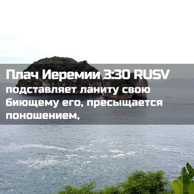 Picture 02 - Плач Иеремии 3:30 RUSV - подставляет ланиту свою - Bible Verse Picture