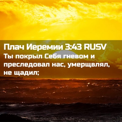 Picture 02 - Плач Иеремии 3:43 RUSV - Ты покрыл Себя гневом и - Bible Verse Picture