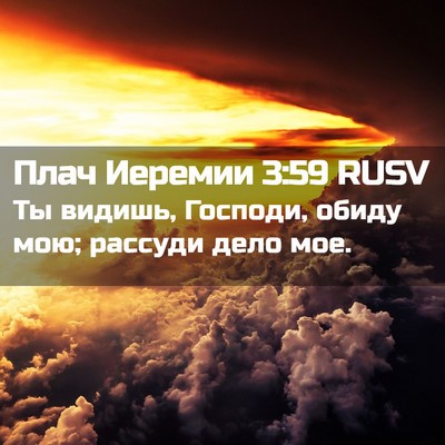 Picture 02 - Плач Иеремии 3:59 RUSV - Ты видишь, Господи, обиду - Bible Verse Picture
