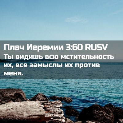 Picture 02 - Плач Иеремии 3:60 RUSV - Ты видишь всю - Bible Verse Picture