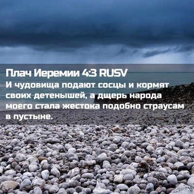 Picture 02 - Плач Иеремии 4:3 RUSV - И чудовища подают сосцы и - Bible Verse Picture