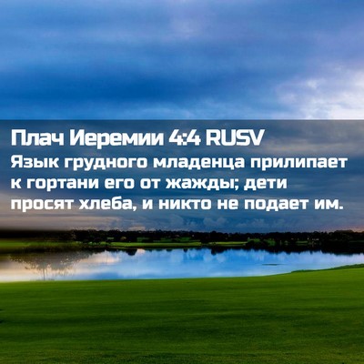 Picture 02 - Плач Иеремии 4:4 RUSV - Язык грудного младенца - Bible Verse Picture