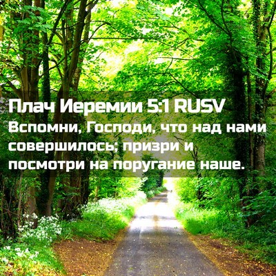 Picture 02 - Плач Иеремии 5:1 RUSV - Вспомни, Господи, что над - Bible Verse Picture