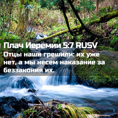 Picture 02 - Плач Иеремии 5:7 RUSV - Отцы наши грешили: их уже - Bible Verse Picture