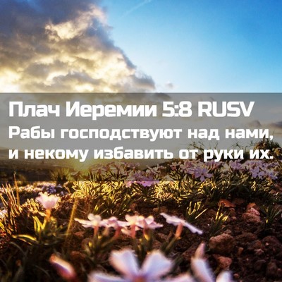 Picture 02 - Плач Иеремии 5:8 RUSV - Рабы господствуют над - Bible Verse Picture