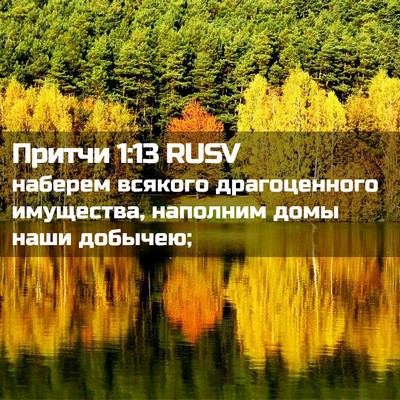 Picture 02 - Притчи 1:13 RUSV - наберем всякого - Bible Verse Picture
