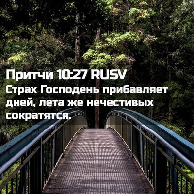 Picture 02 - Притчи 10:27 RUSV - Страх Господень - Bible Verse Picture