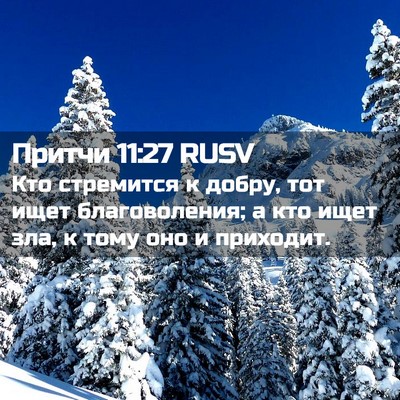 Picture 02 - Притчи 11:27 RUSV - Кто стремится к добру, тот - Bible Verse Picture