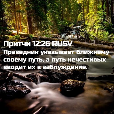 Picture 02 - Притчи 12:26 RUSV - Праведник указывает - Bible Verse Picture