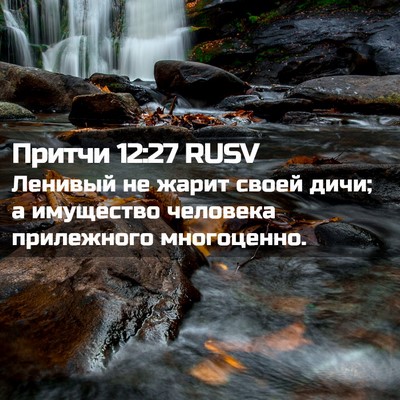 Picture 02 - Притчи 12:27 RUSV - Ленивый не жарит своей - Bible Verse Picture