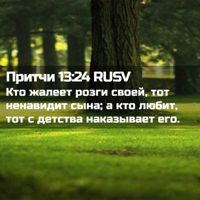 Picture 02 - Притчи 13:24 RUSV - Кто жалеет розги своей, тот - Bible Verse Picture