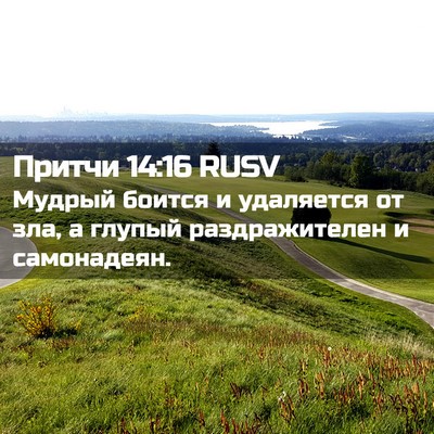 Picture 02 - Притчи 14:16 RUSV - Мудрый боится и удаляется - Bible Verse Picture