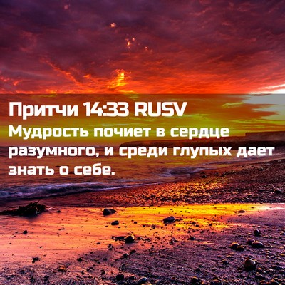 Picture 02 - Притчи 14:33 RUSV - Мудрость почиет в сердце - Bible Verse Picture