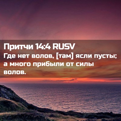 Picture 02 - Притчи 14:4 RUSV - Где нет волов, [там] ясли - Bible Verse Picture
