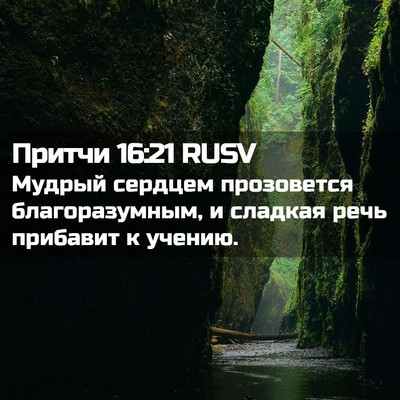 Picture 02 - Притчи 16:21 RUSV - Мудрый сердцем прозовется - Bible Verse Picture